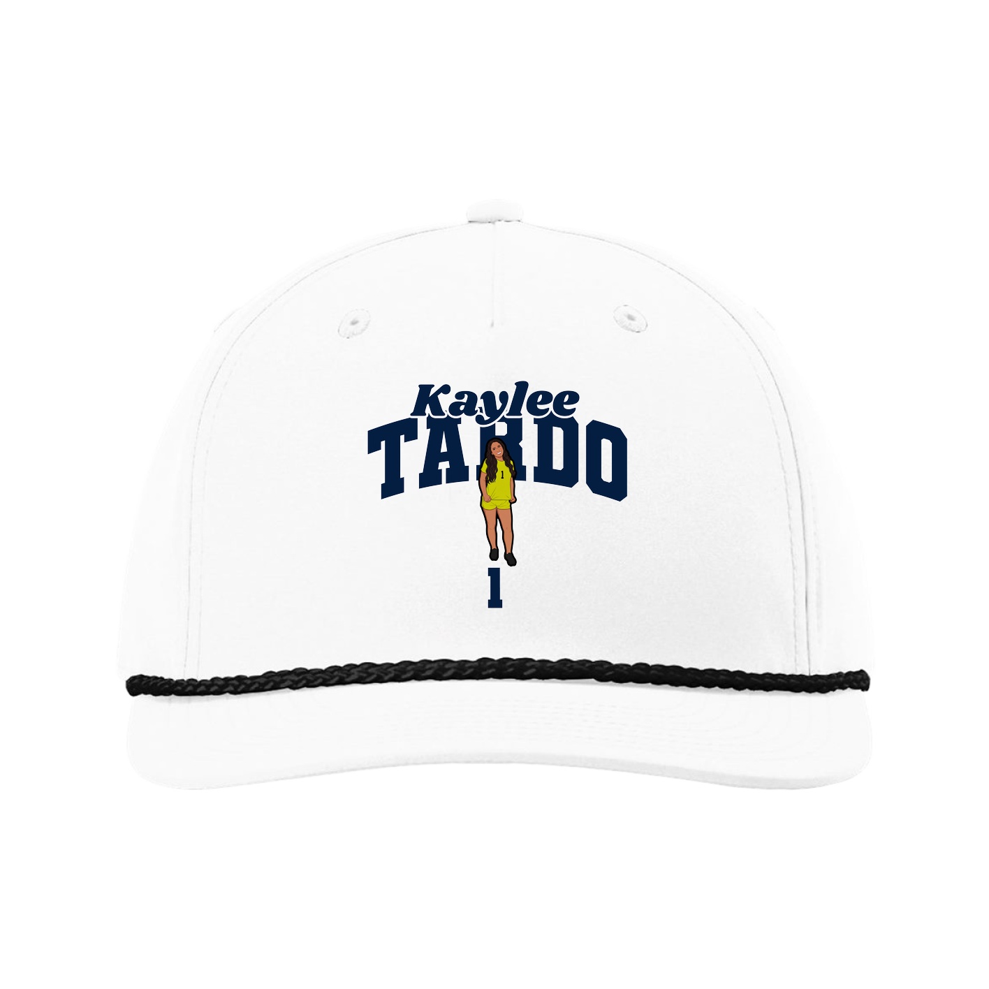 Five-Panel Classic Rope Cap — Signature Arch in White