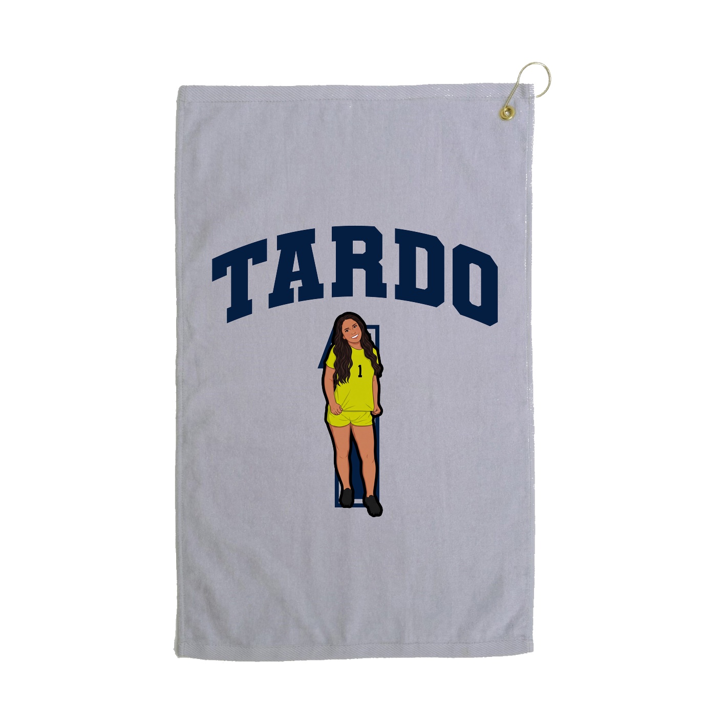 Golf Towel — Number in Grey