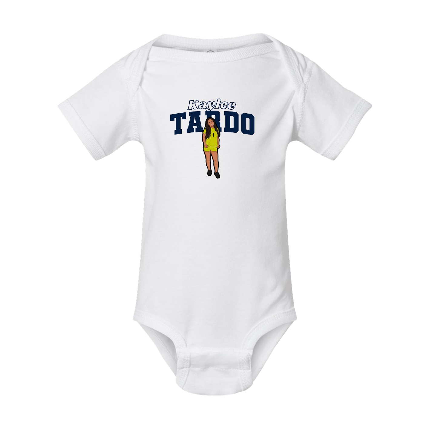Baby Onesie — Name Arch in White