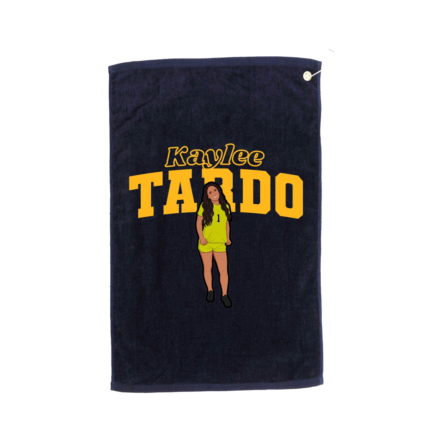 Golf Towel — Name Arch in Navy