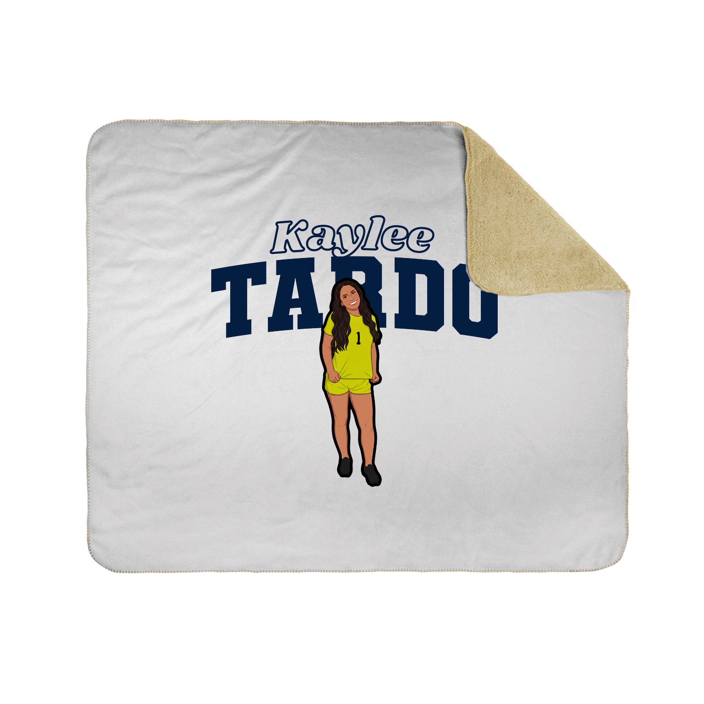 Throw Blanket — Name Arch in White