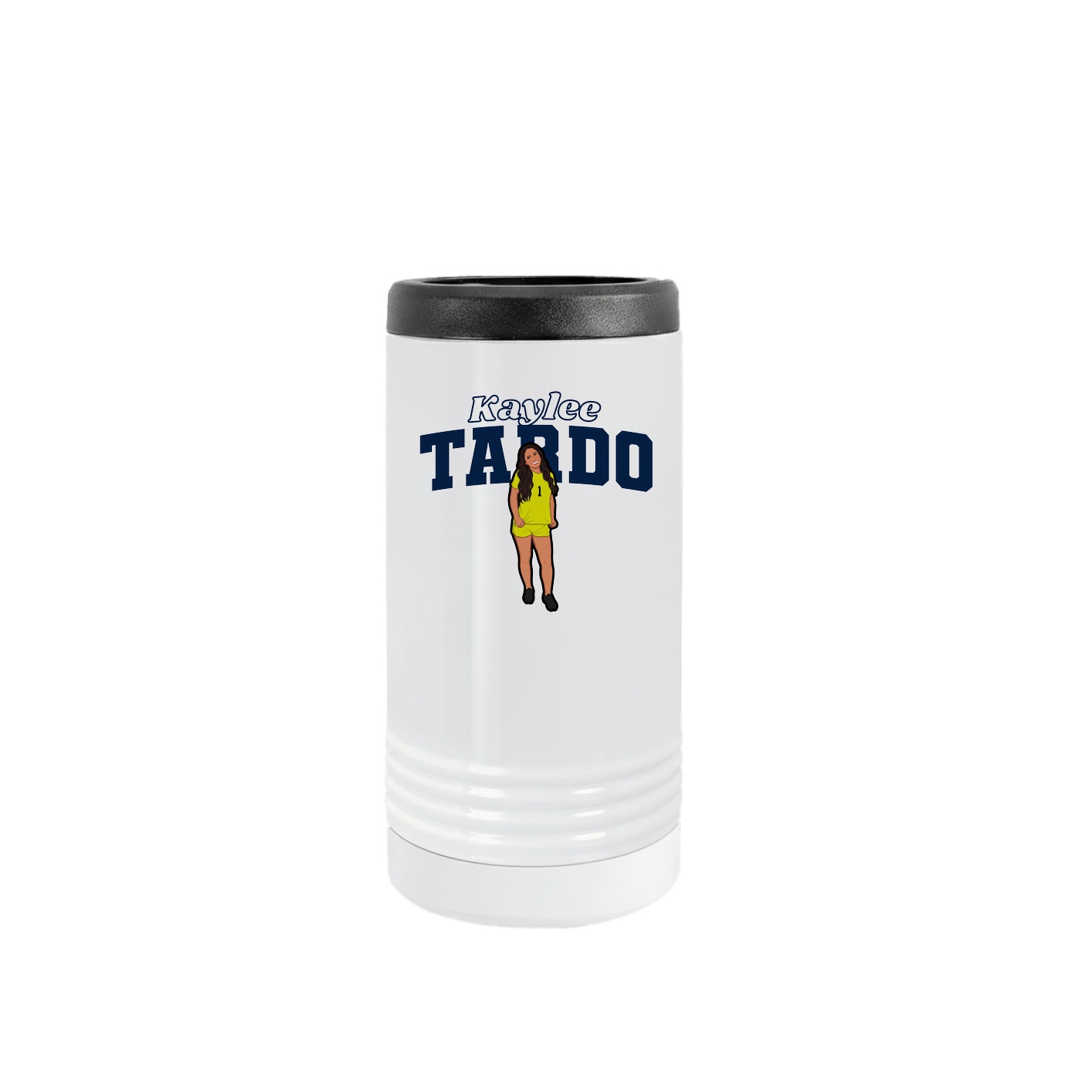 Slim Beverage Holder — Name Arch in White