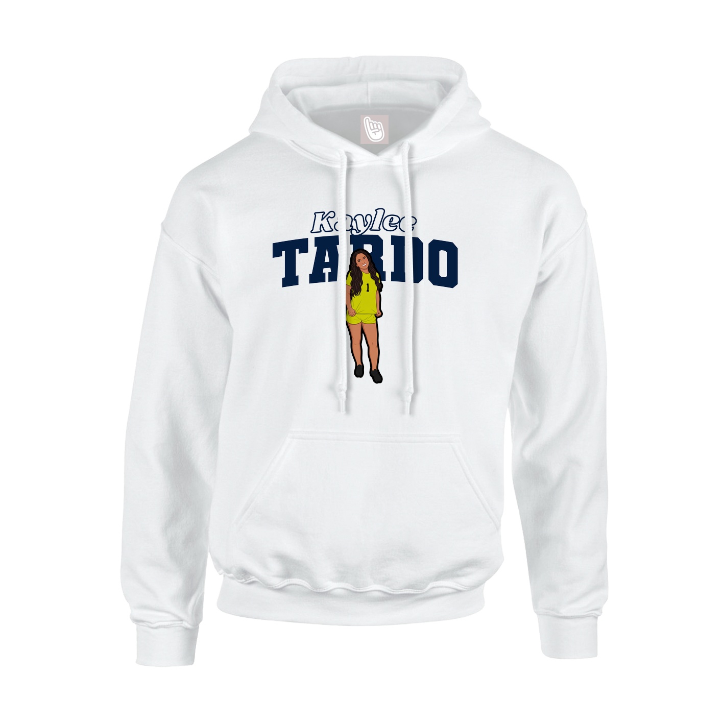 Youth Hoodie — Name Arch in White