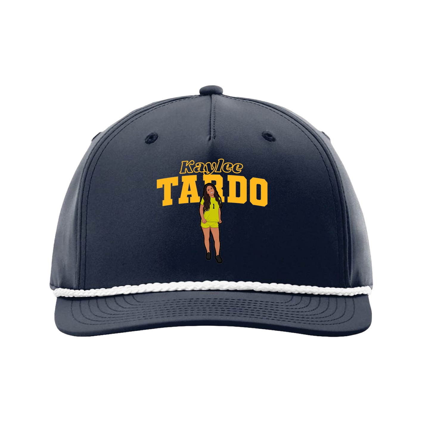 Five-Panel Classic Rope Cap — Name Arch in Navy