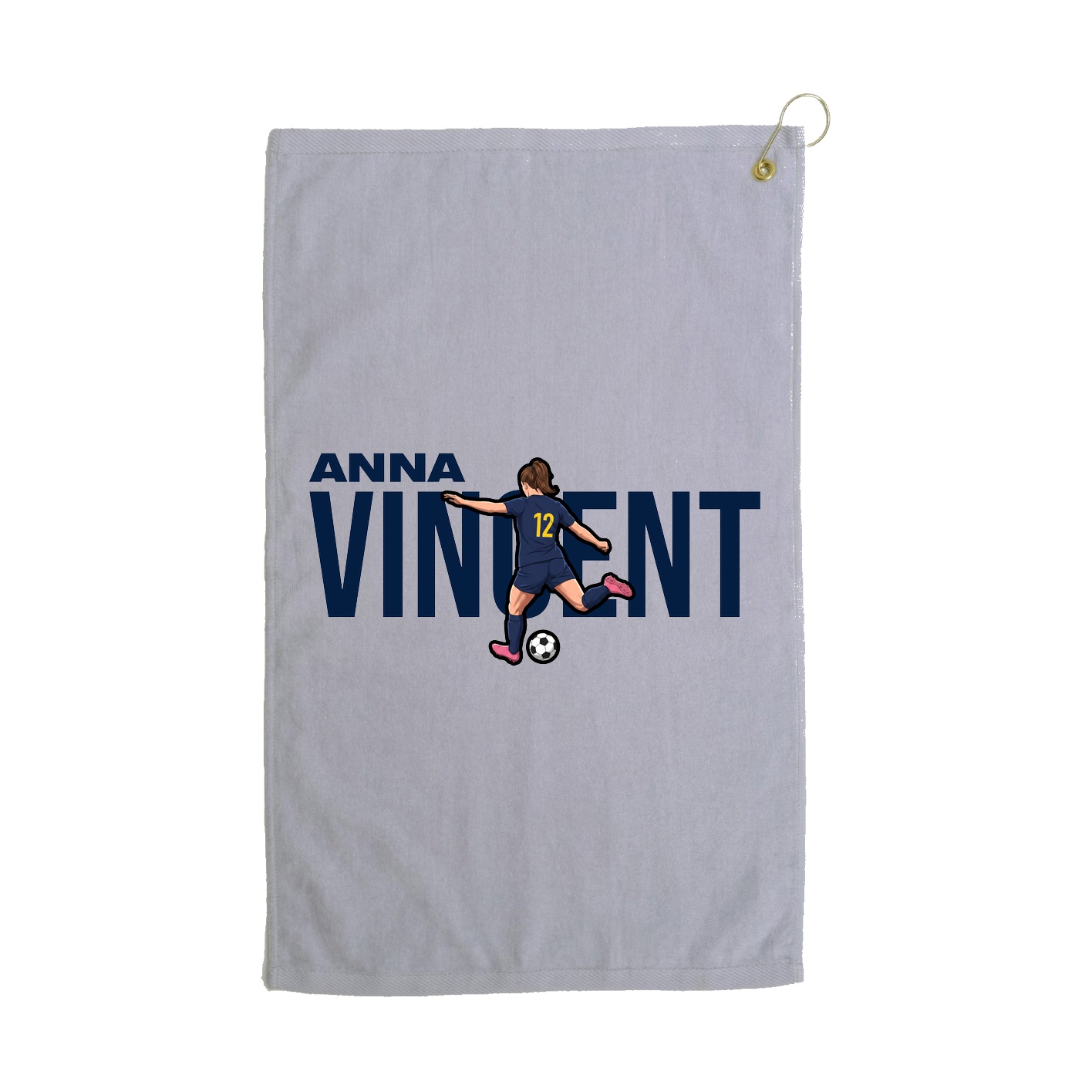 Golf Towel — Player Name in Grey