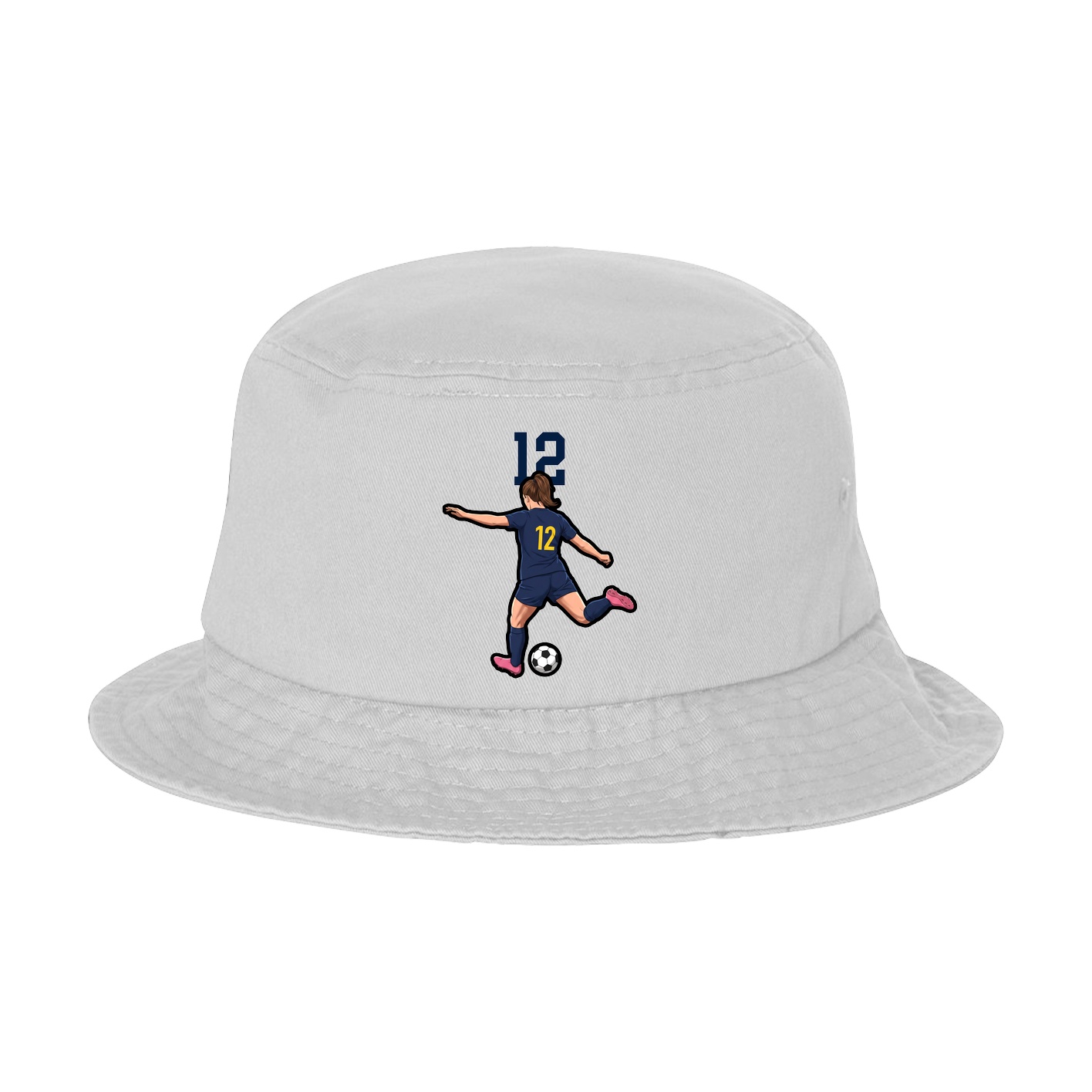 Bucket Cap — Number Top in White