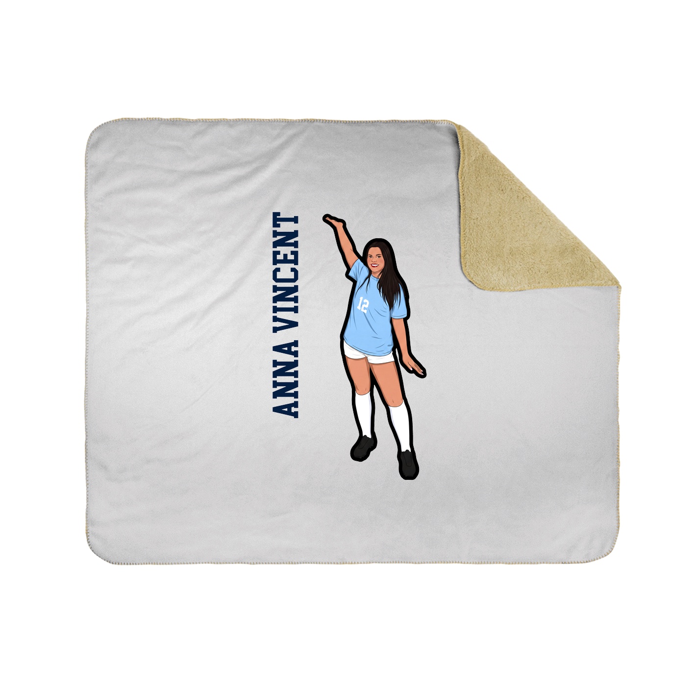 Throw Blanket — Name Vertical in White