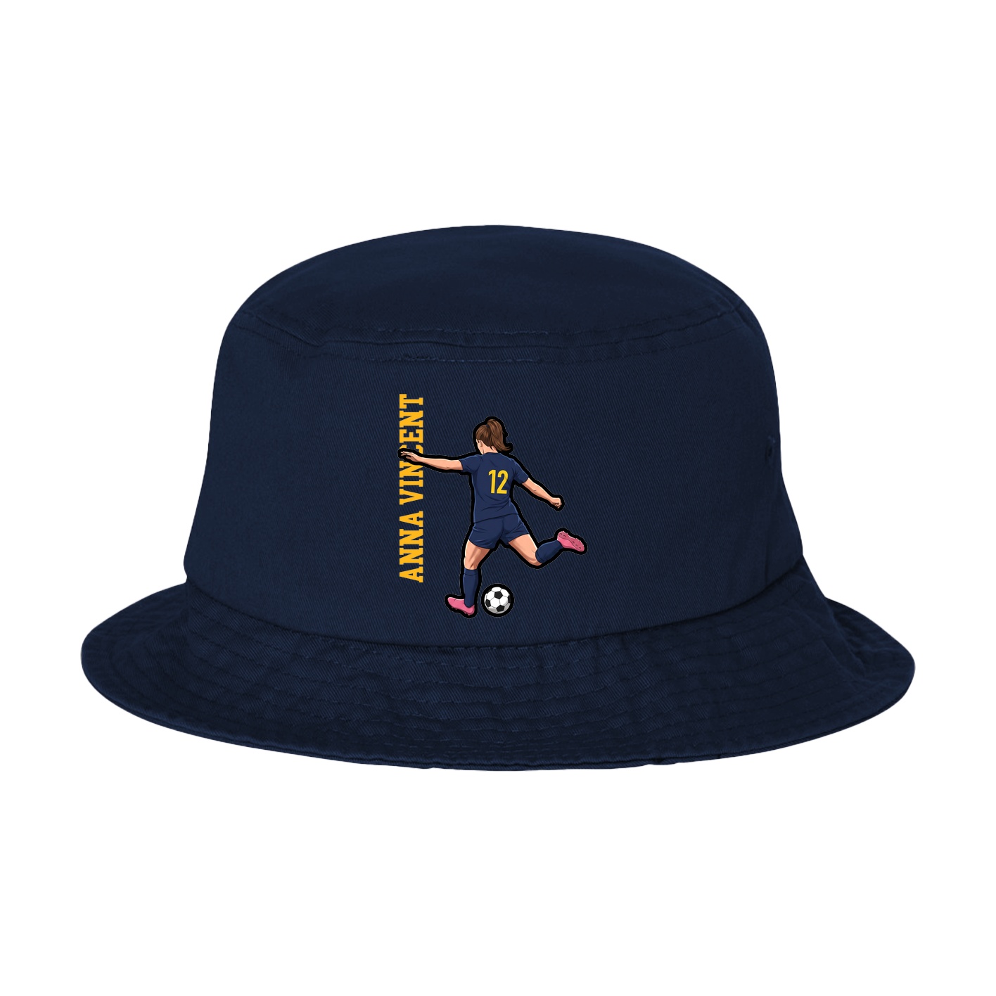 Bucket Cap — Name Vertical in Navy