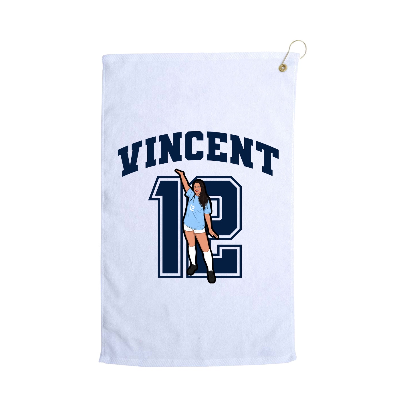 Golf Towel — Number in White