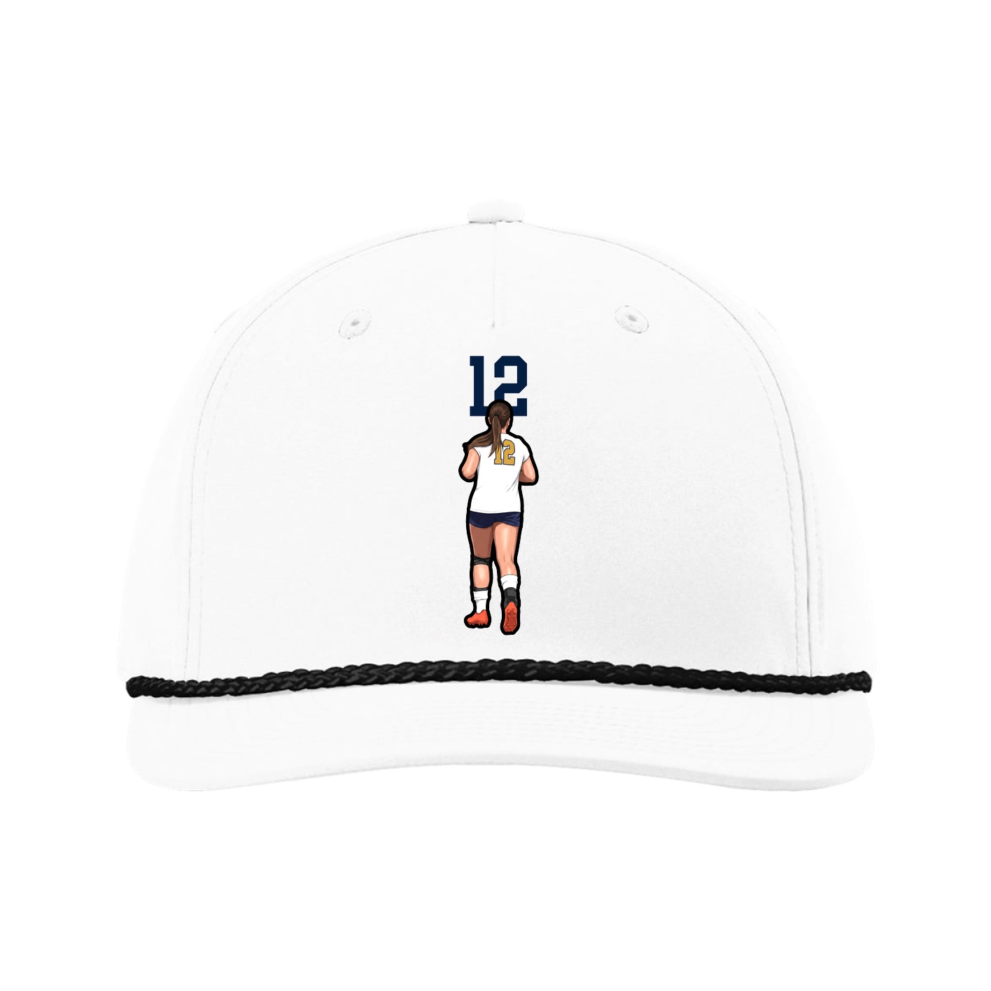 Five-Panel Classic Rope Cap — Number Top in White