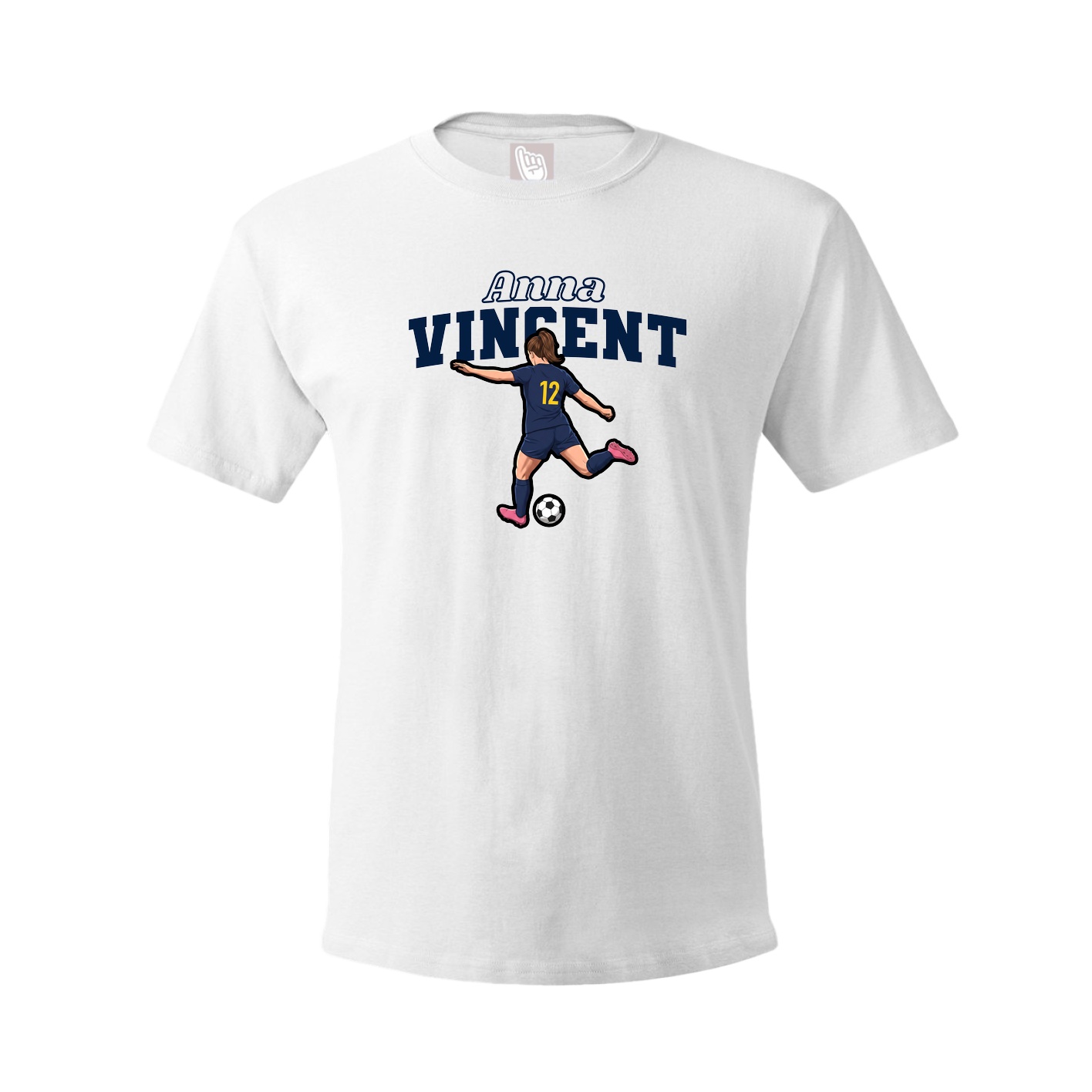 Youth Tee — Name Arch in White