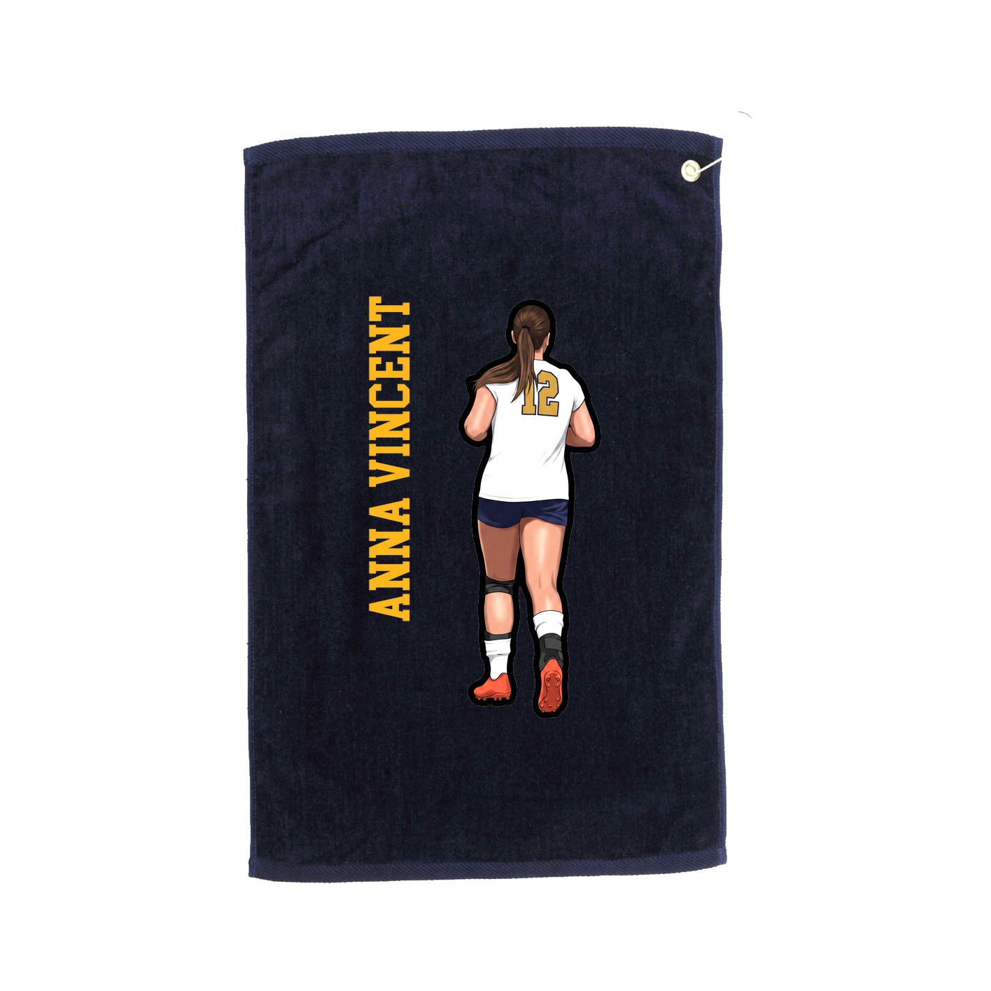 Golf Towel — Name Vertical in Navy