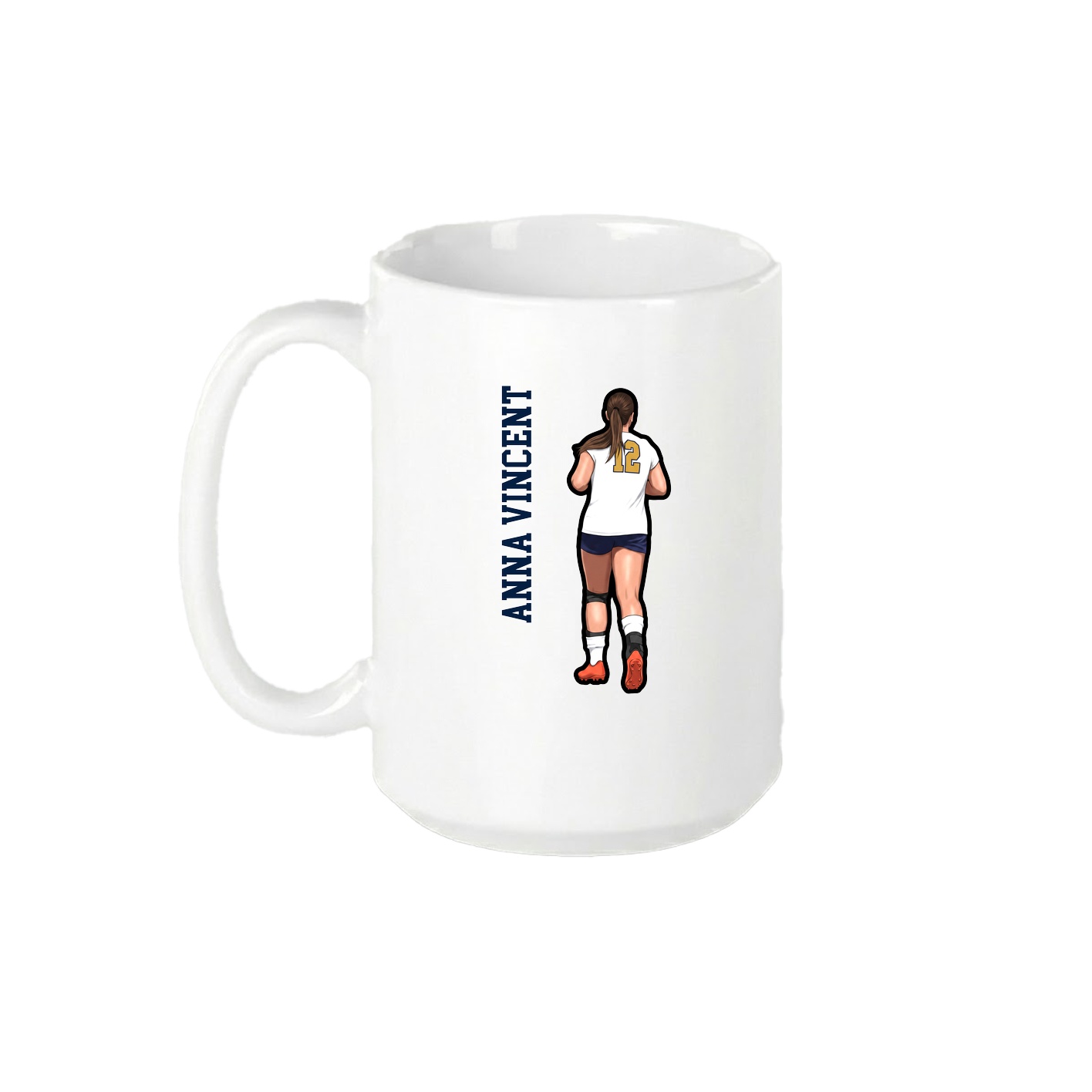 15oz Coffee Mug — Name Vertical in White