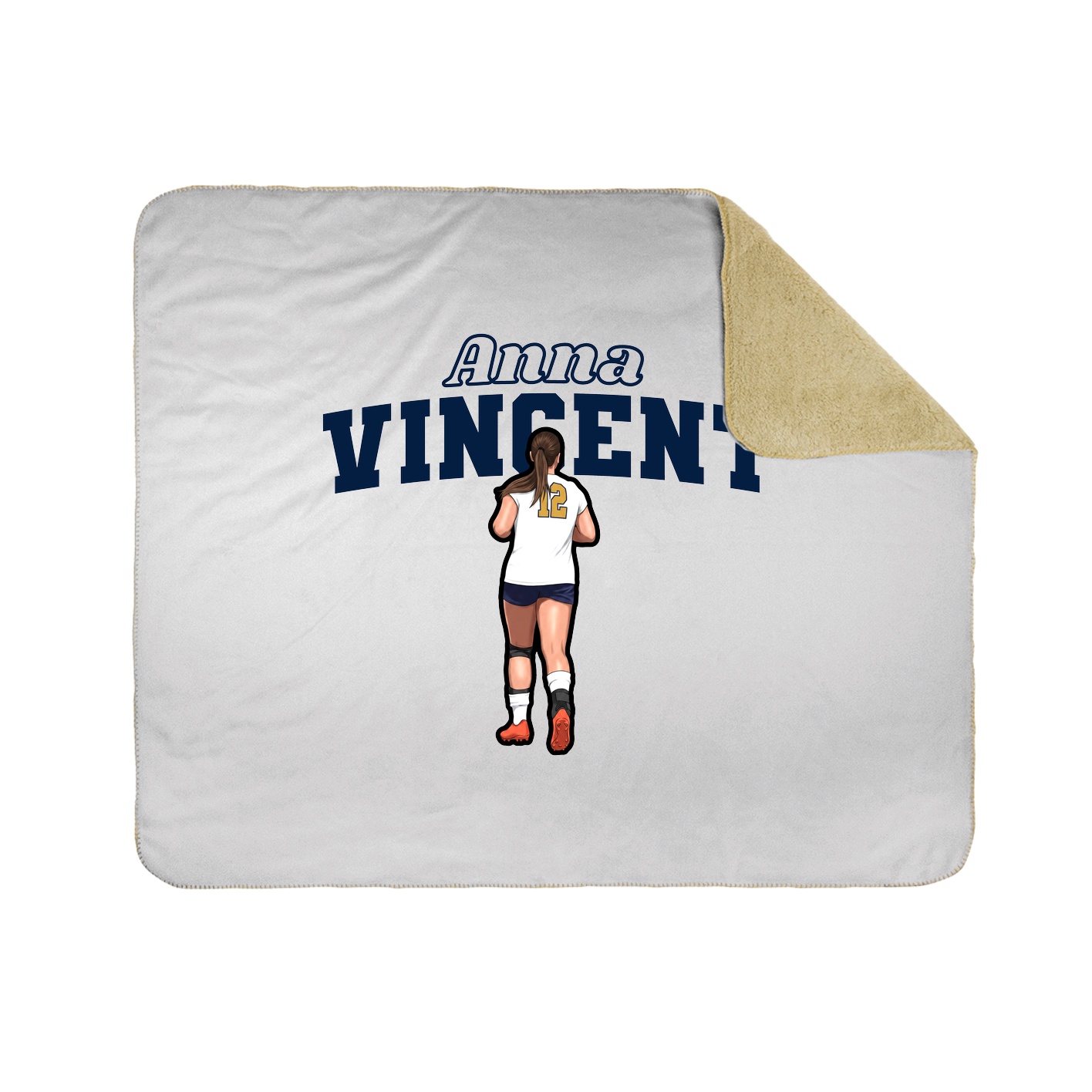Throw Blanket — Name Arch in White