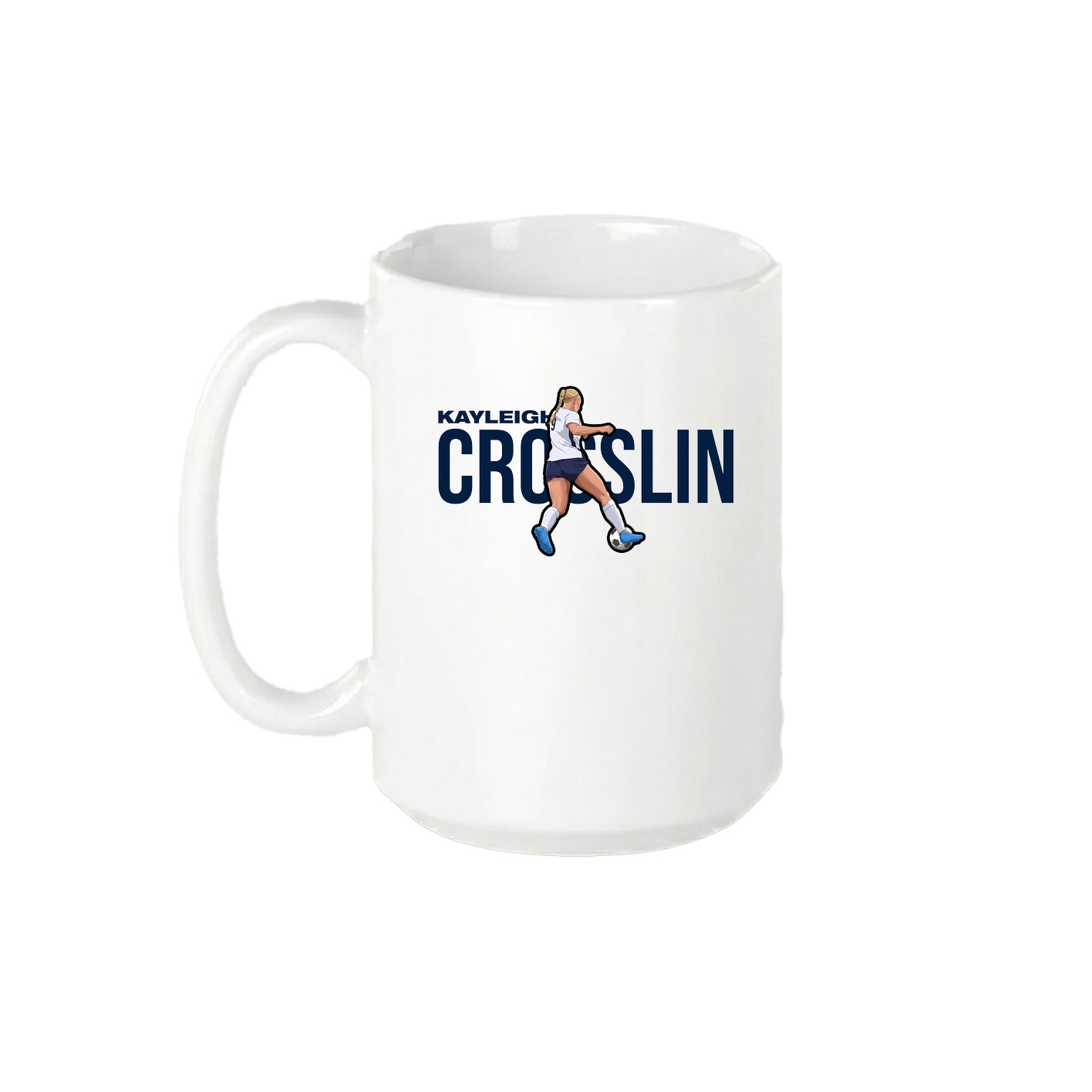 15oz Coffee Mug — Player Name in White