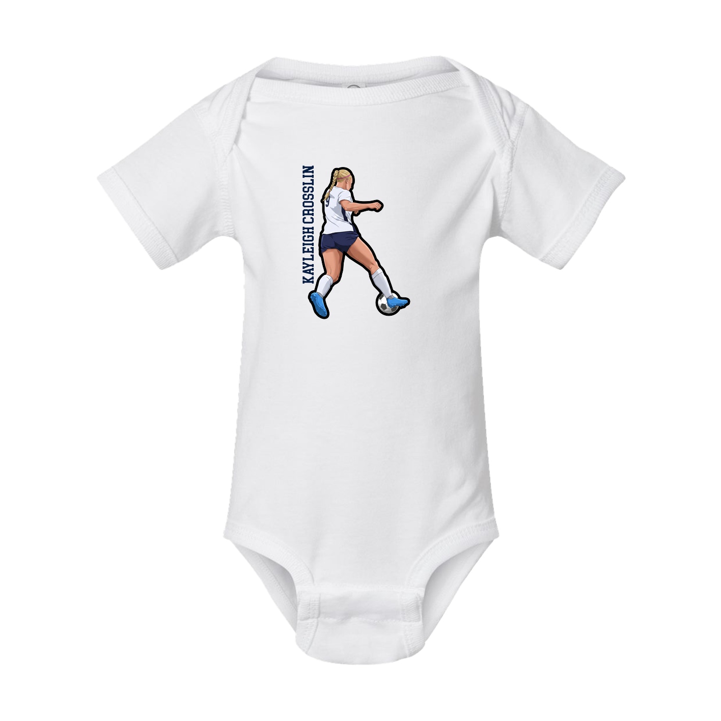 Baby Onesie — Name Vertical in White
