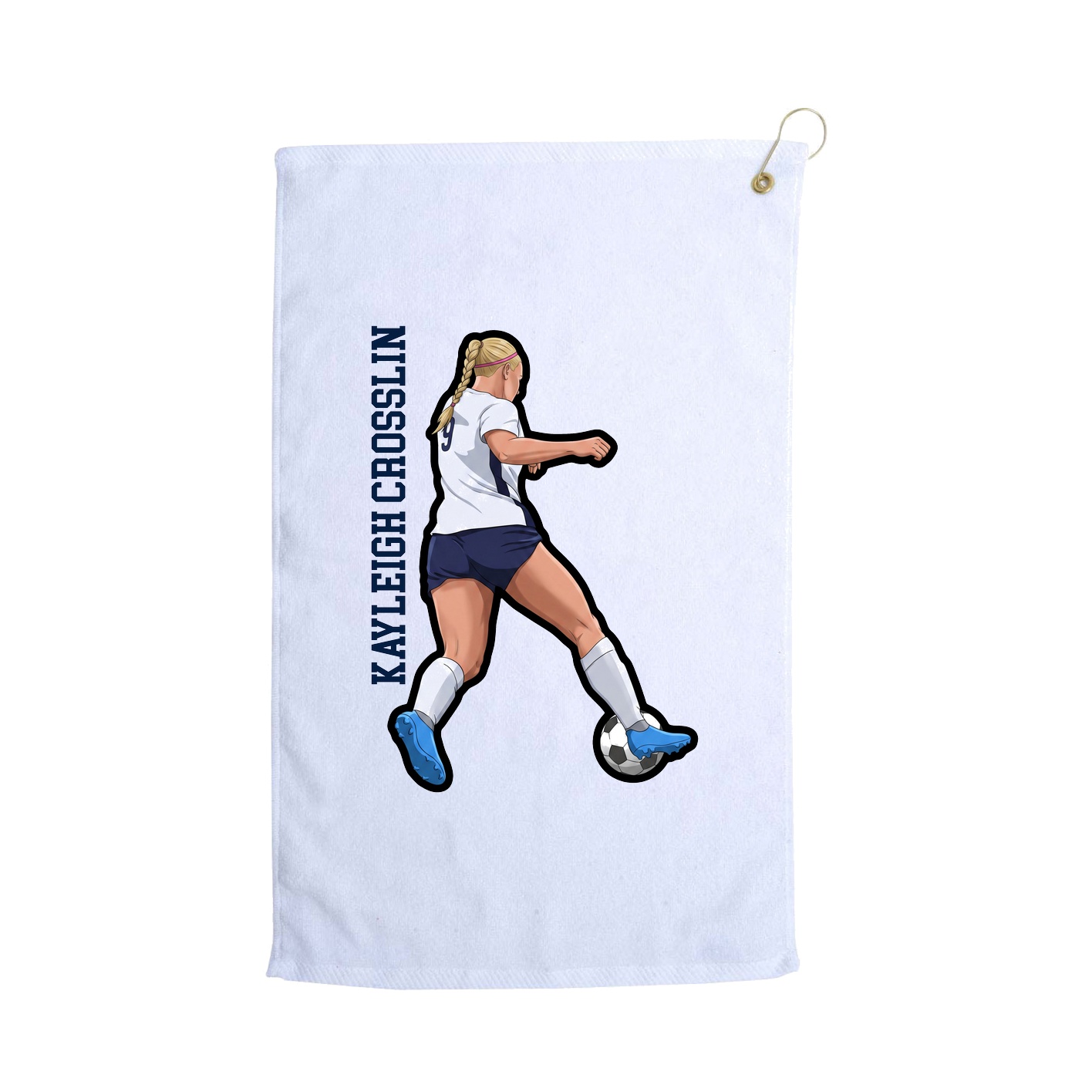 Golf Towel — Name Vertical in White