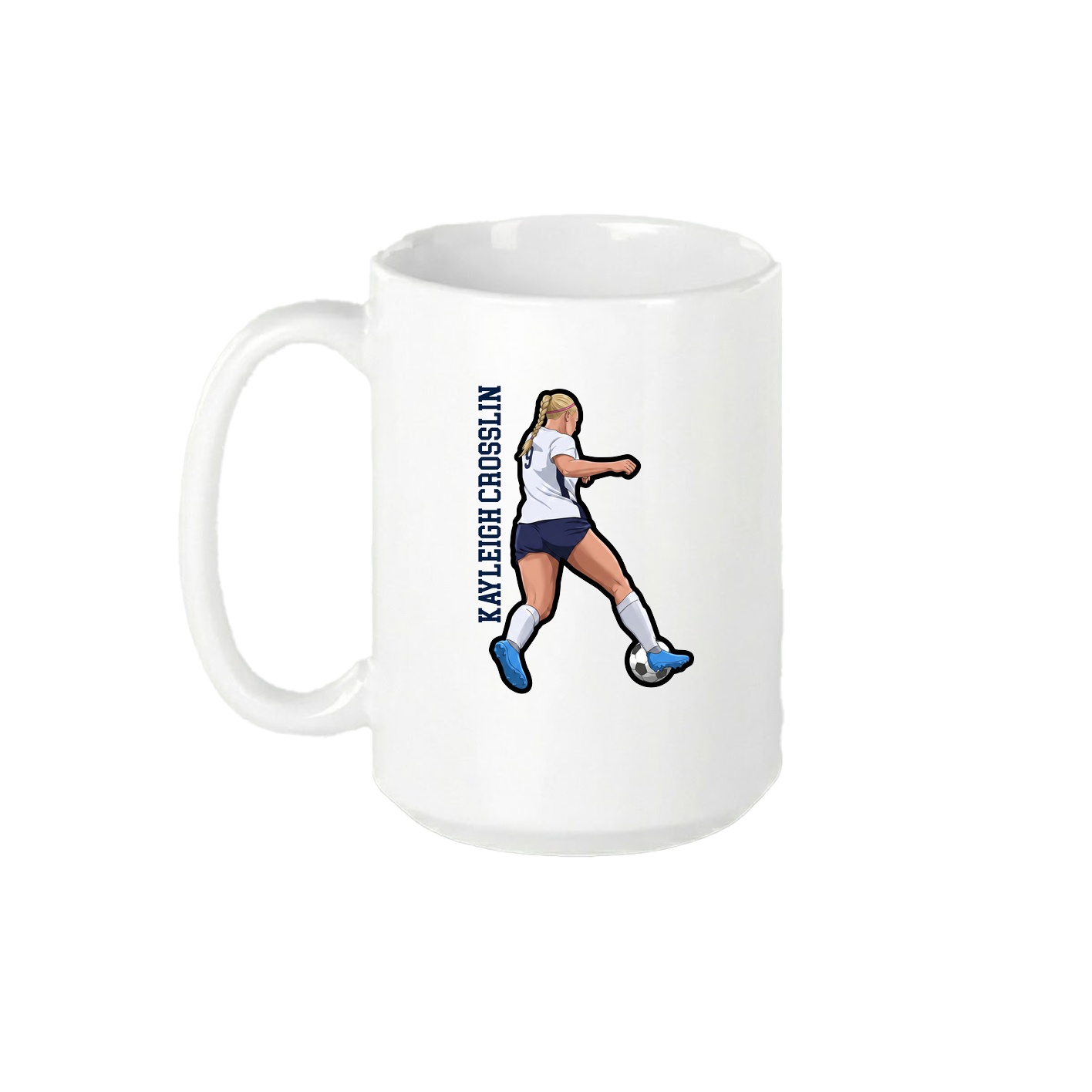 15oz Coffee Mug — Name Vertical in White