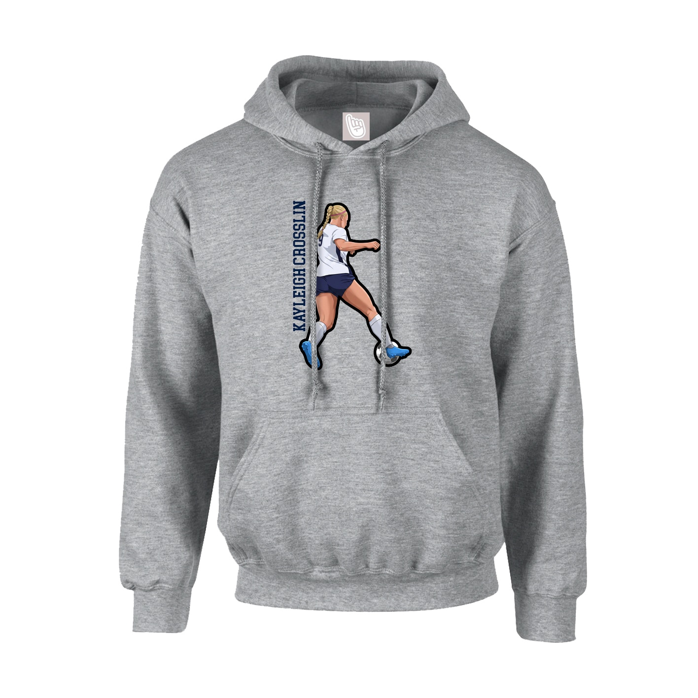 Hoodie — Name Vertical in Grey