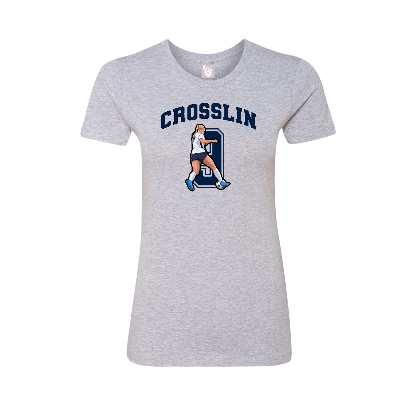 Fitted Women's Tee — Number in Grey