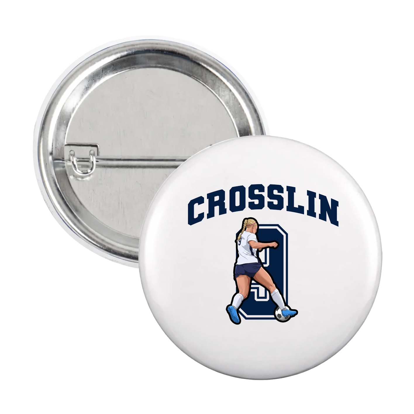 Game Day Button — Number in White