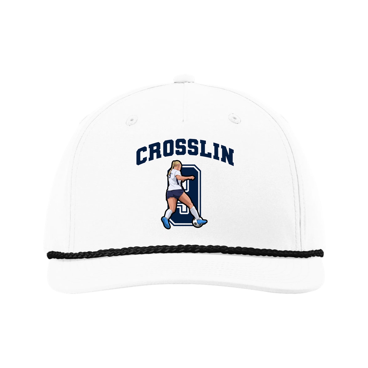 Five-Panel Classic Rope Cap — Number in White