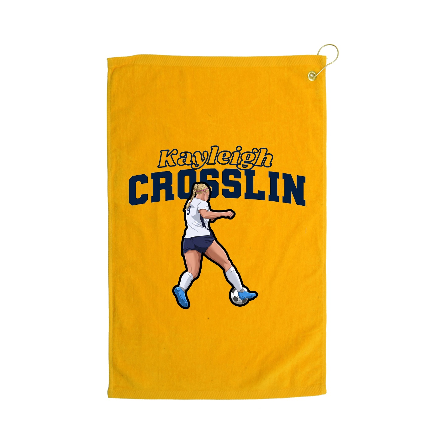 Golf Towel — Name Arch in Gold