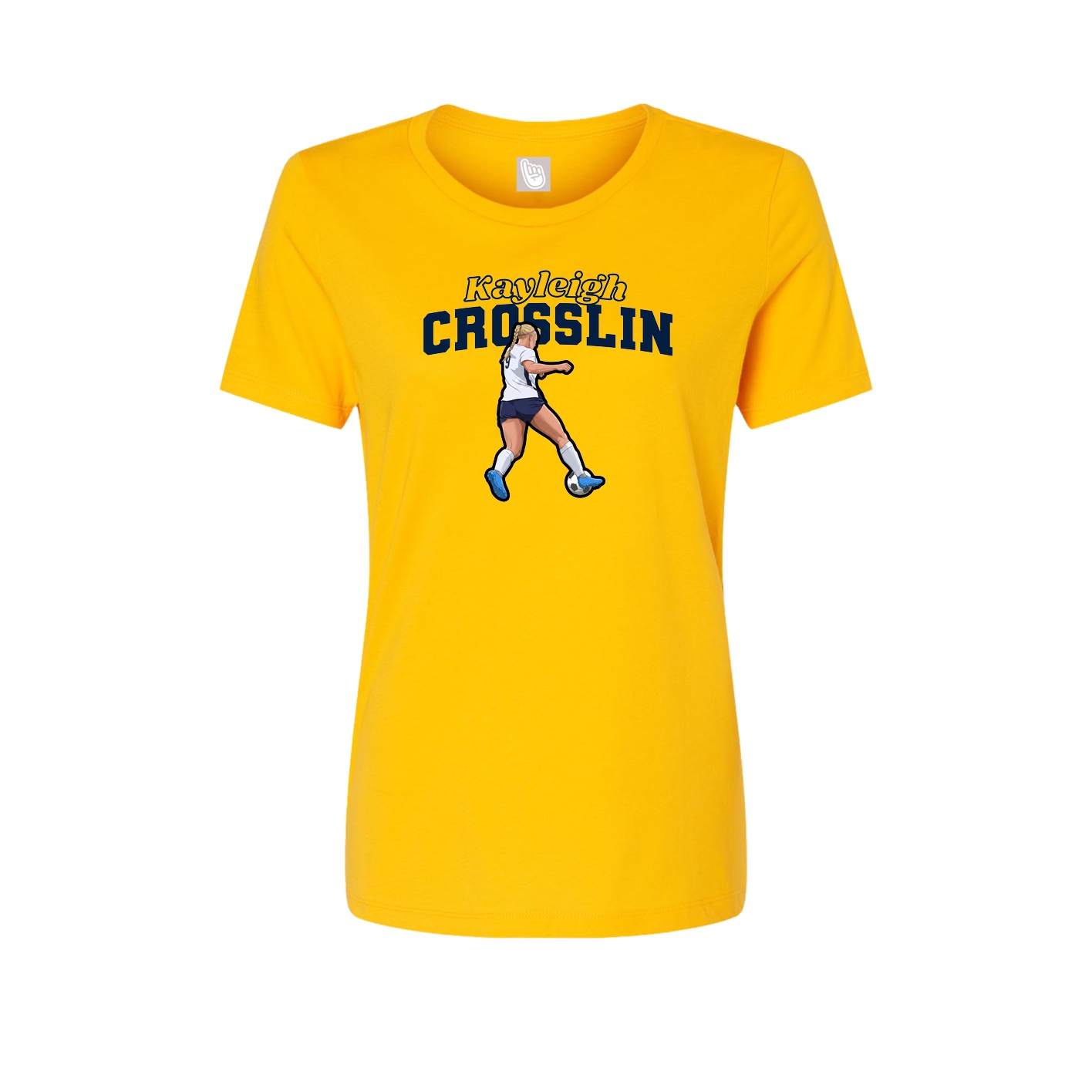 Fitted Women's Tee — Name Arch in Gold