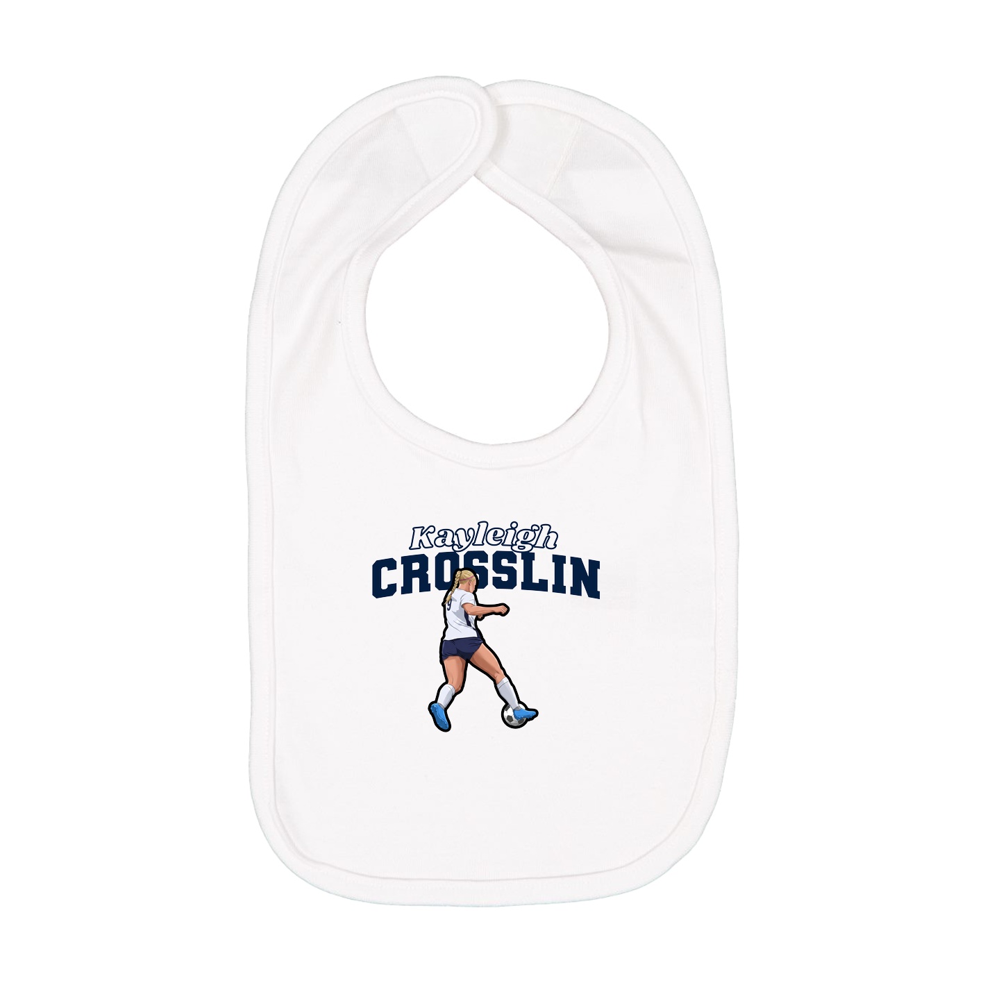 Infant Bib — Name Arch in White