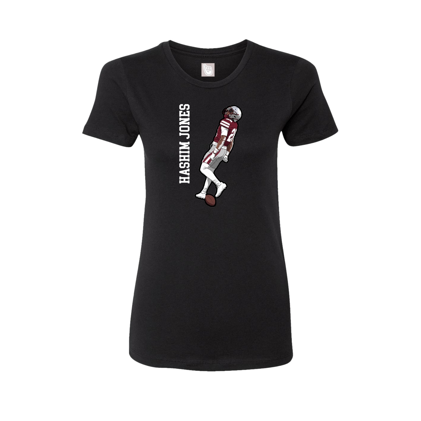 Fitted Women's Tee — Name Vertical in Black