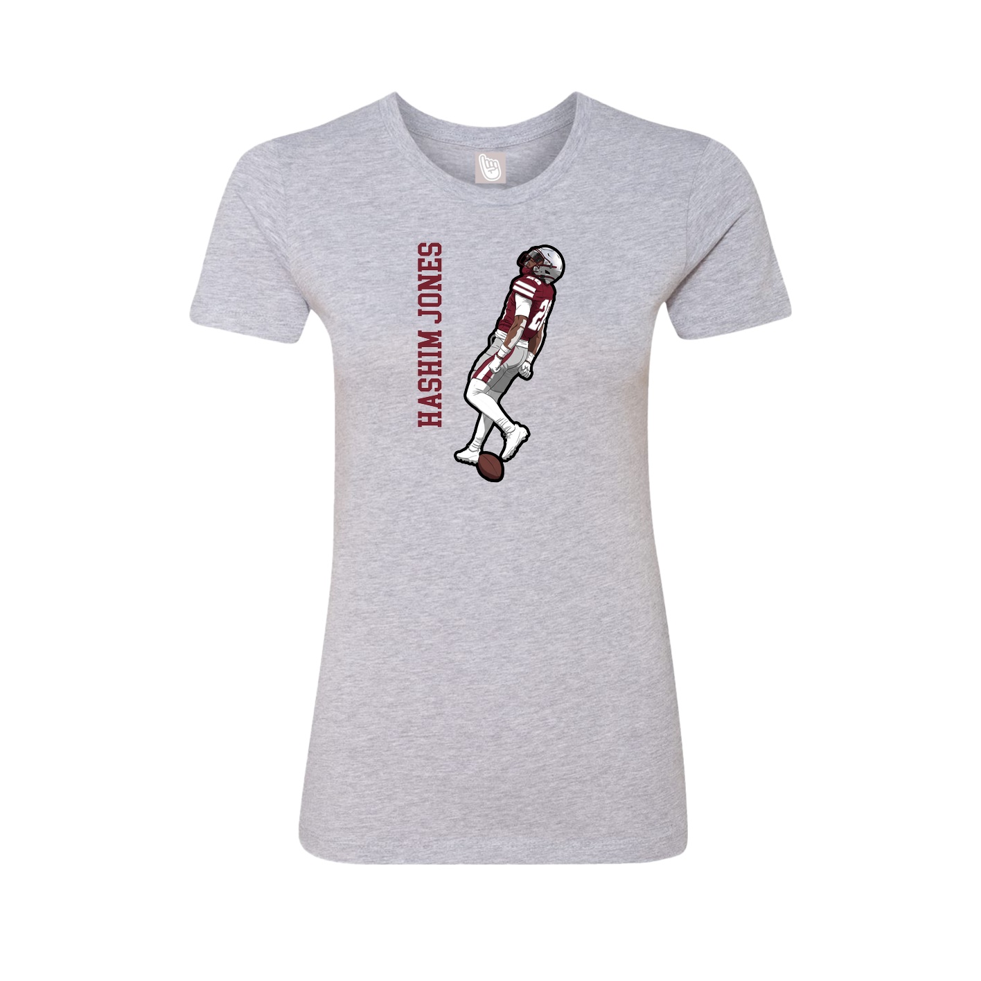 Womens Tee — Name Vertical in Grey