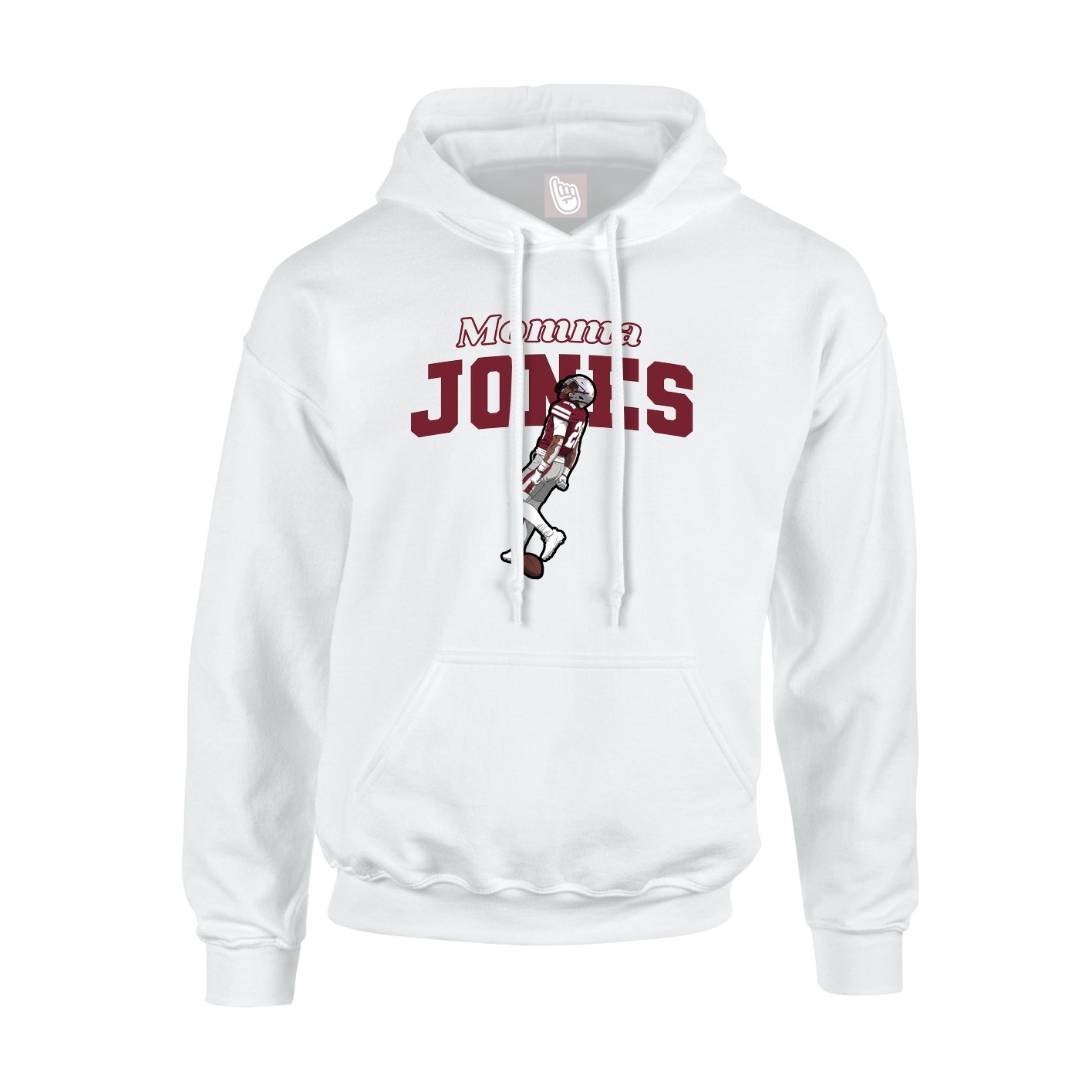Youth Hoodie — Mothers Day Block in White
