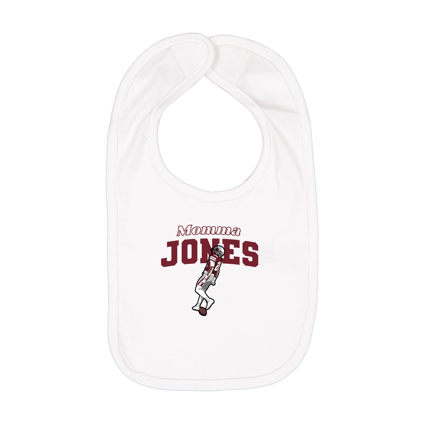 Infant Bib — Mothers Day Block in White