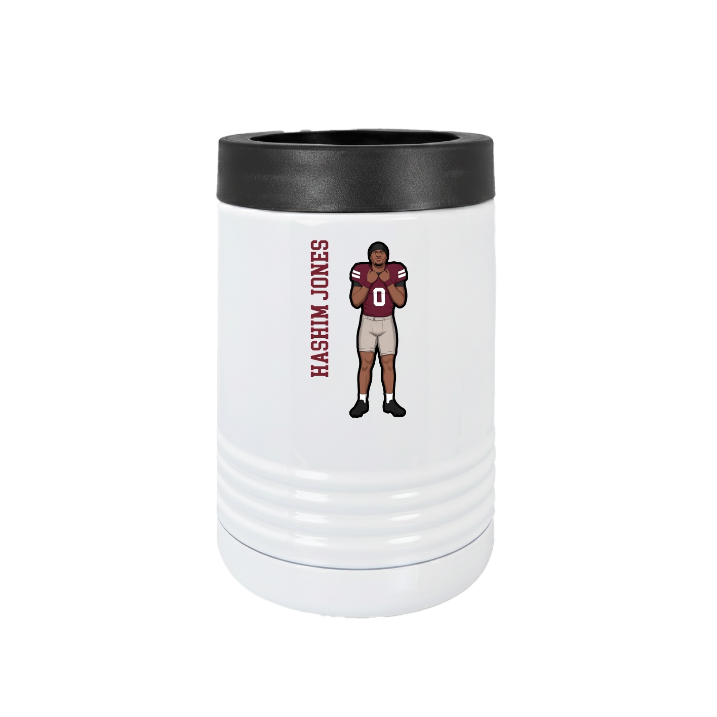 Beverage Holder — Name Vertical in White