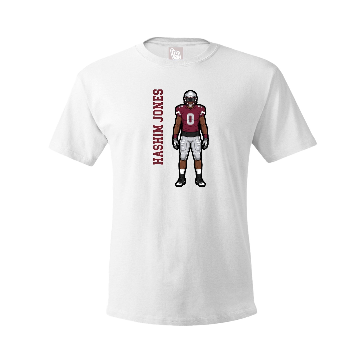 Youth Tee — Name Vertical in White