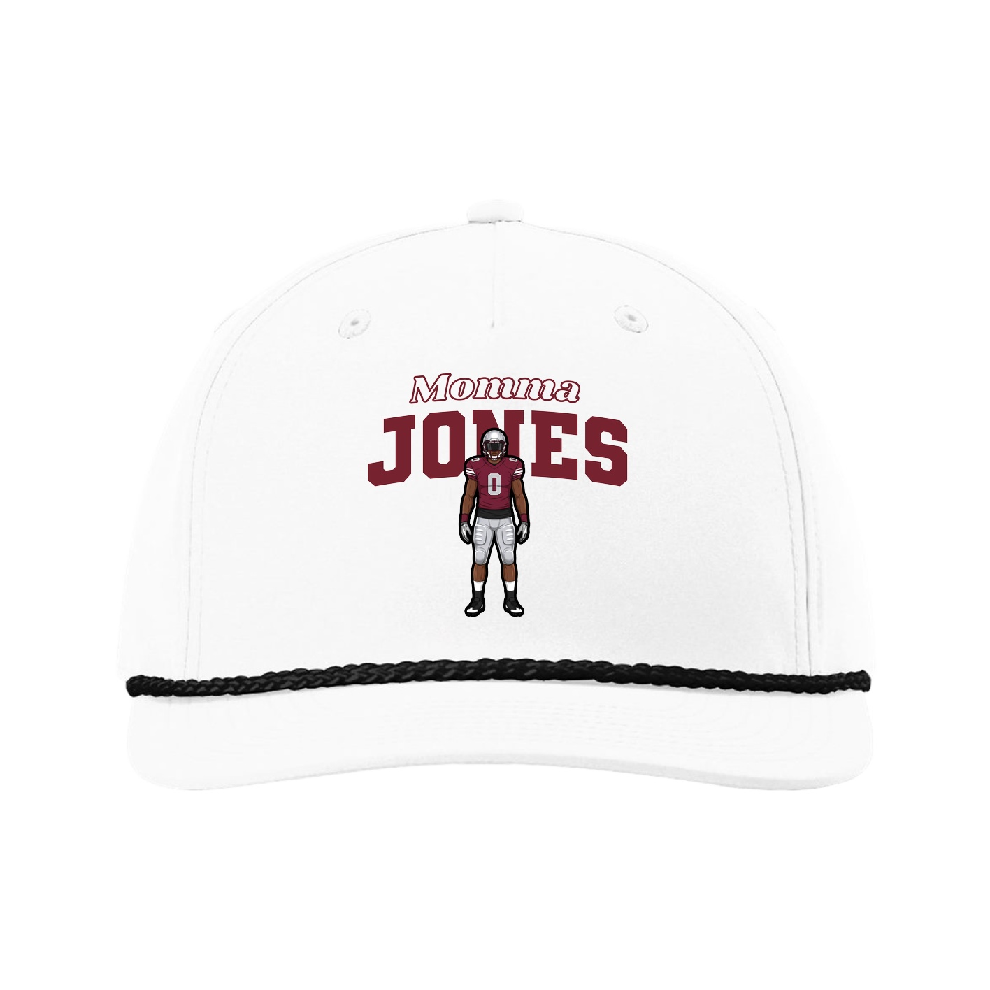 Five-Panel Classic Rope Cap — Mothers Day Block in White