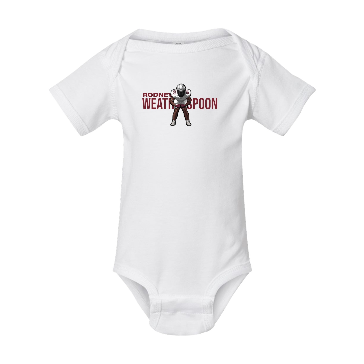 Baby Onesie — Player Name in White