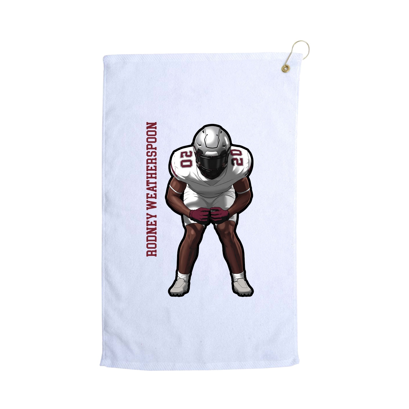 Golf Towel — Name Vertical in White