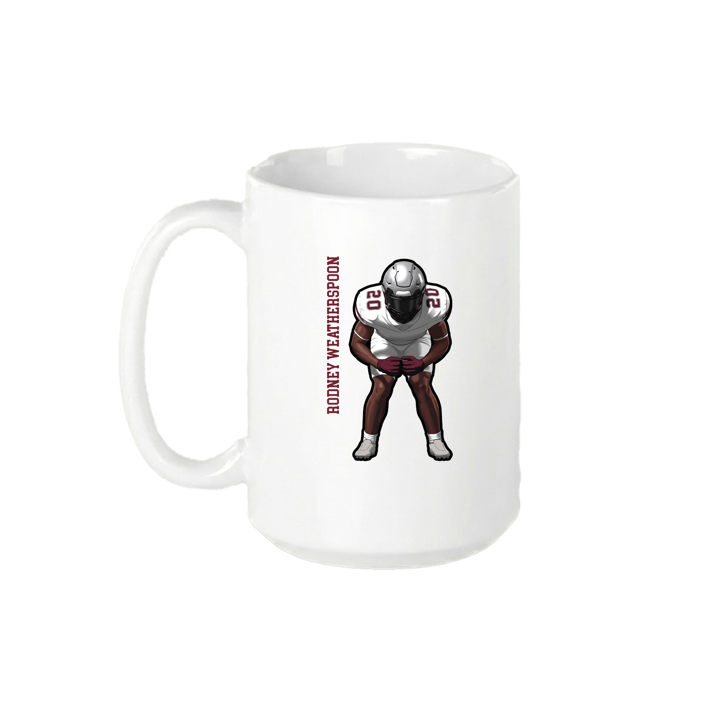 15oz Coffee Mug — Name Vertical in White