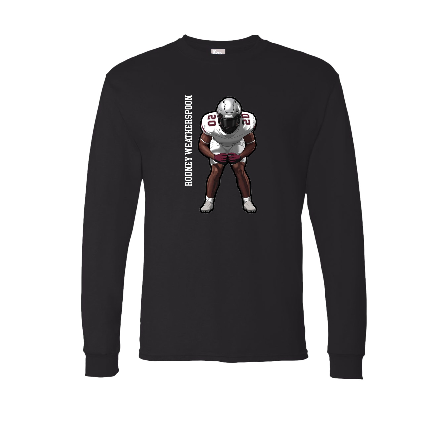 Long Sleeve Tee — Name Vertical in Black