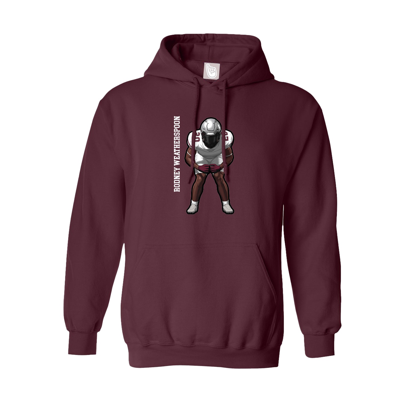 Youth Hoodie — Name Vertical in Maroon