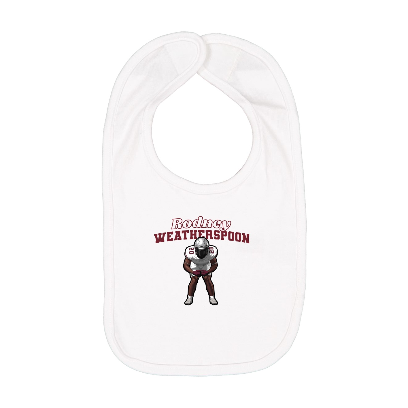 Infant Bib — Name Arch in White