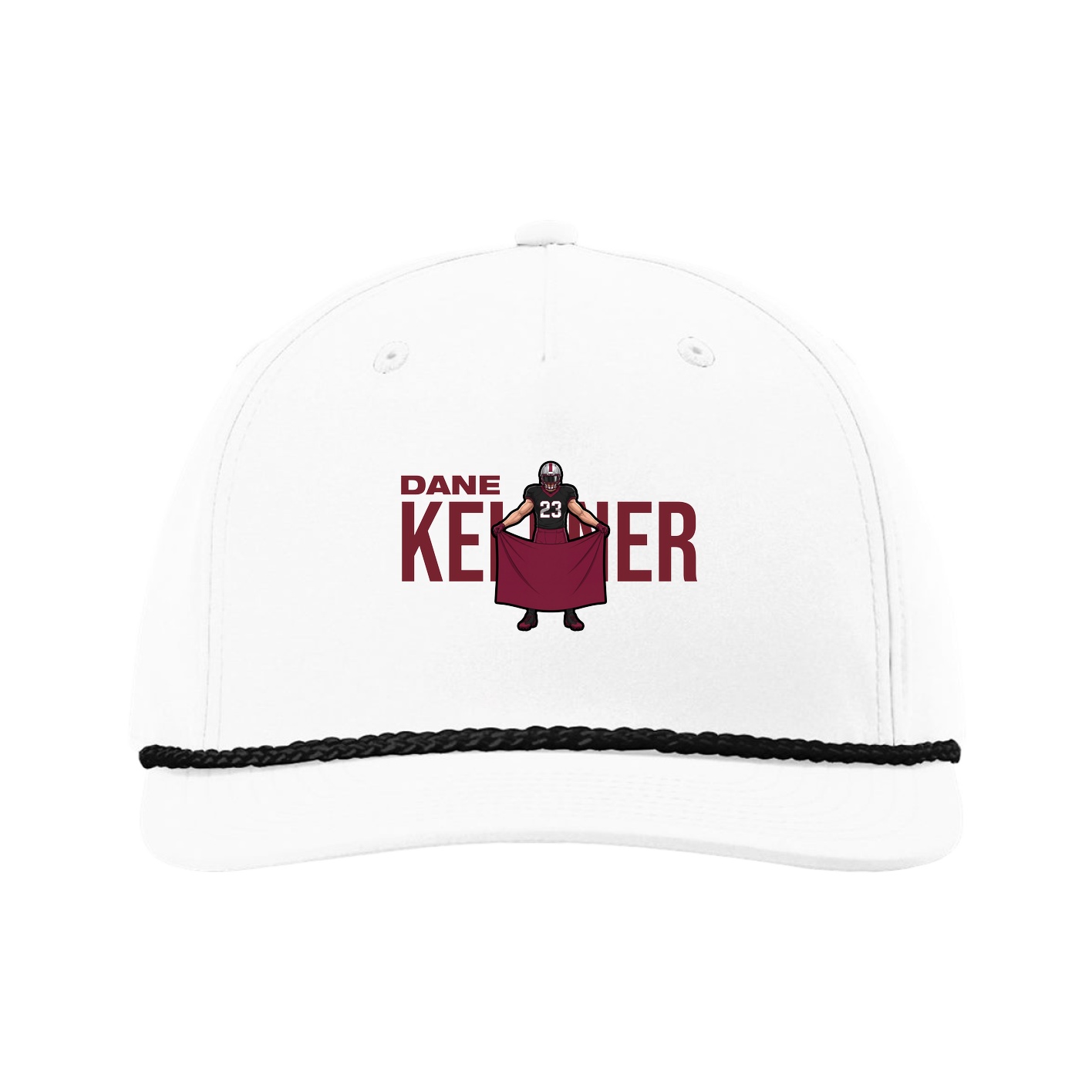 Five-Panel Classic Rope Cap — Player Name in White