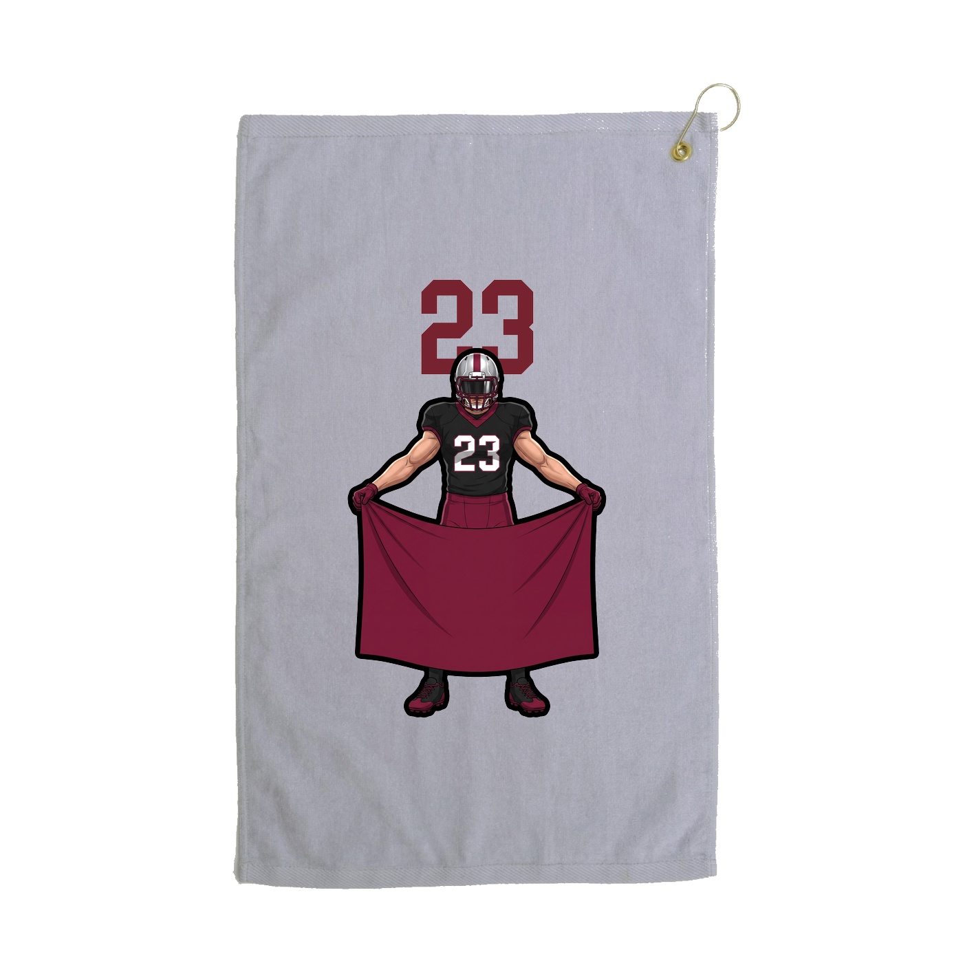 Golf Towel — Number Top in Grey