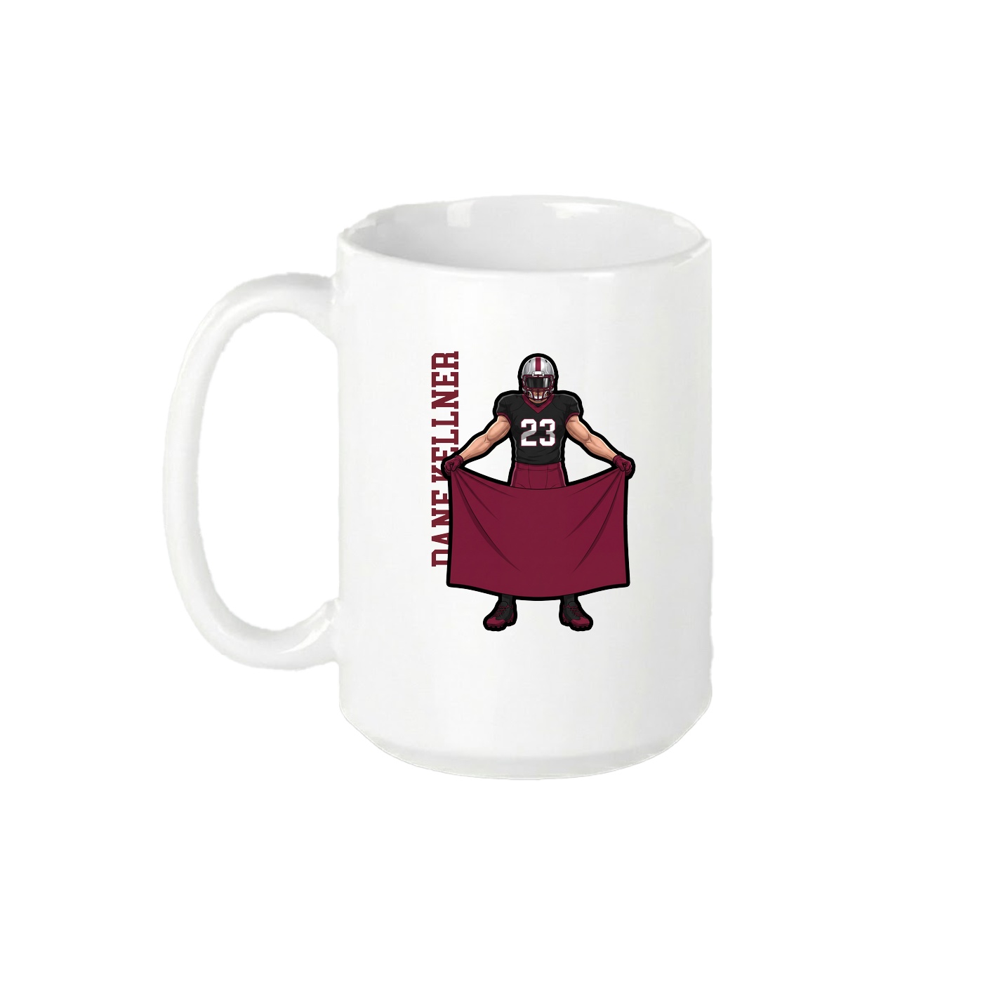 15oz Coffee Mug — Name Vertical in White