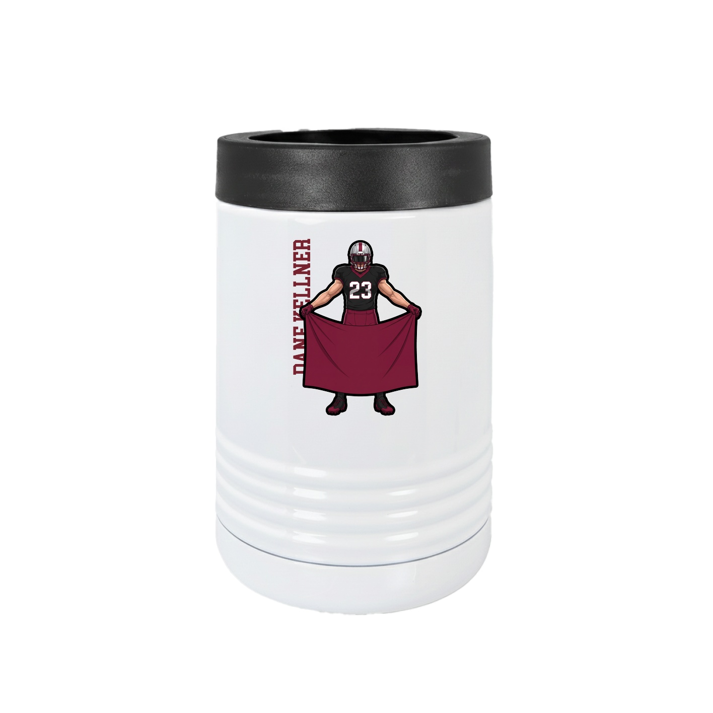 Beverage Holder — Name Vertical in White
