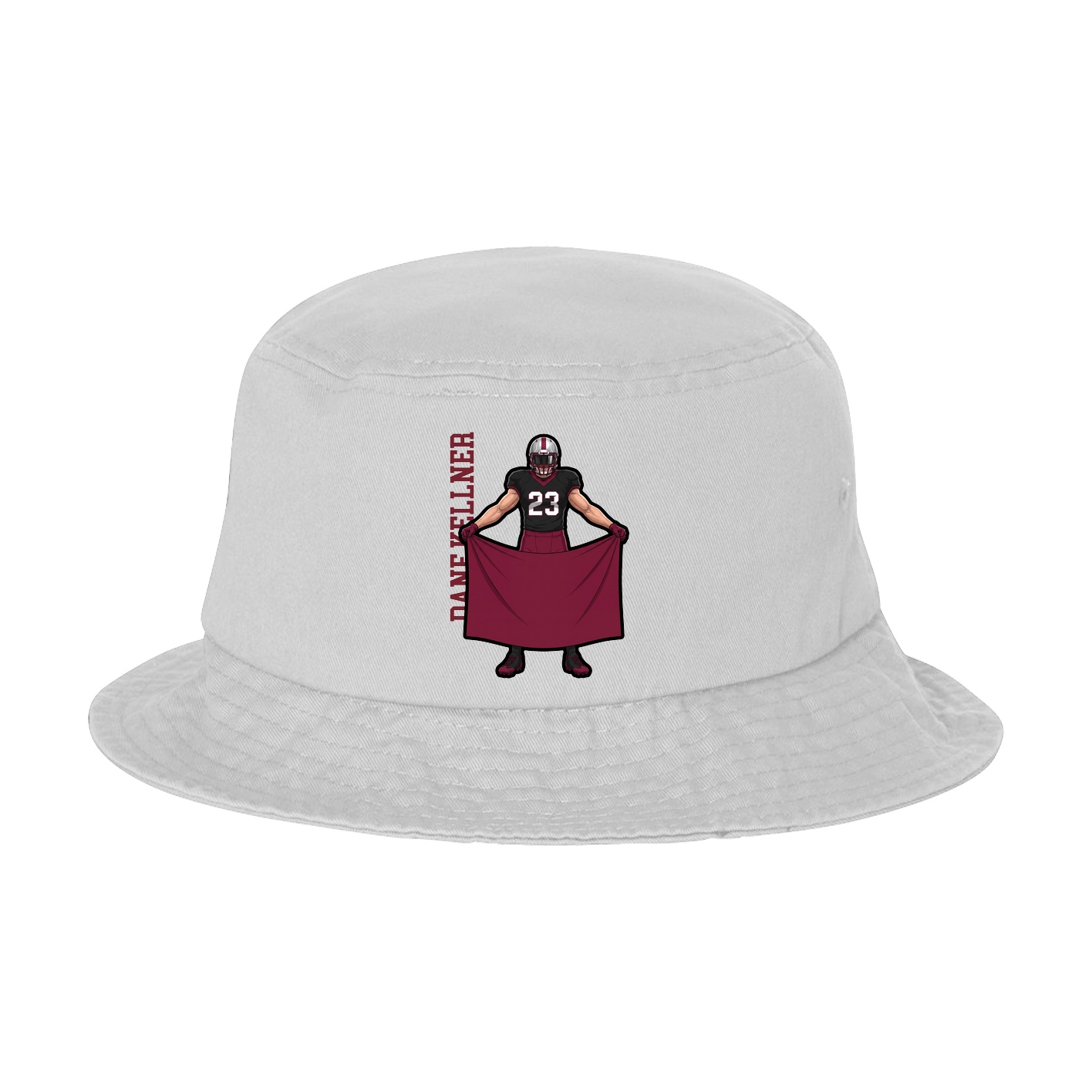 Bucket Cap — Name Vertical in White