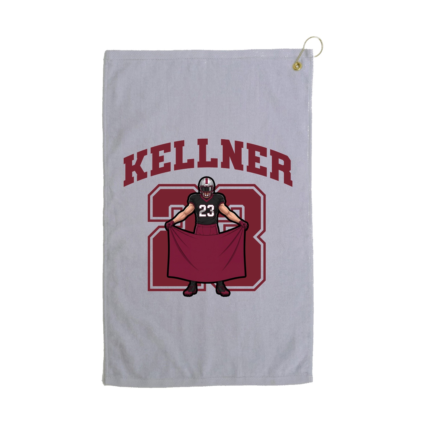 Golf Towel — Number in Grey