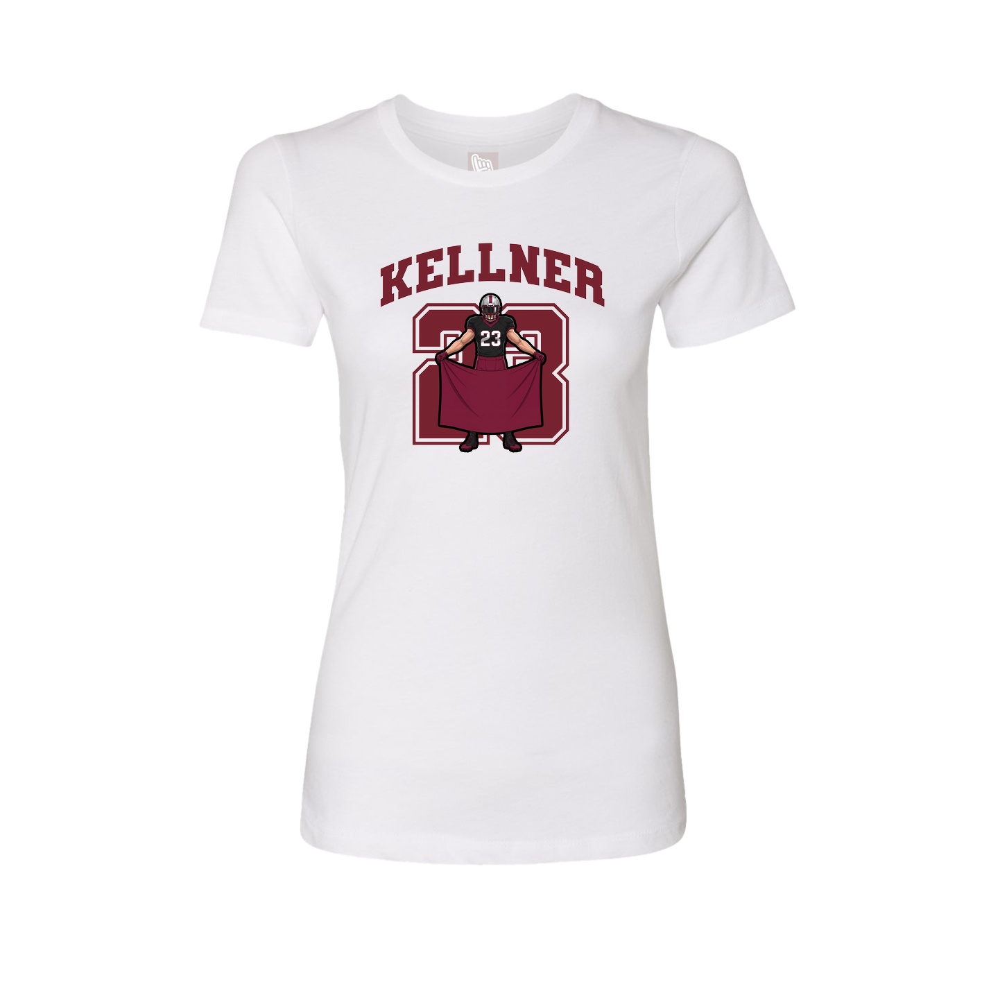 Fitted Women's Tee — Number in White