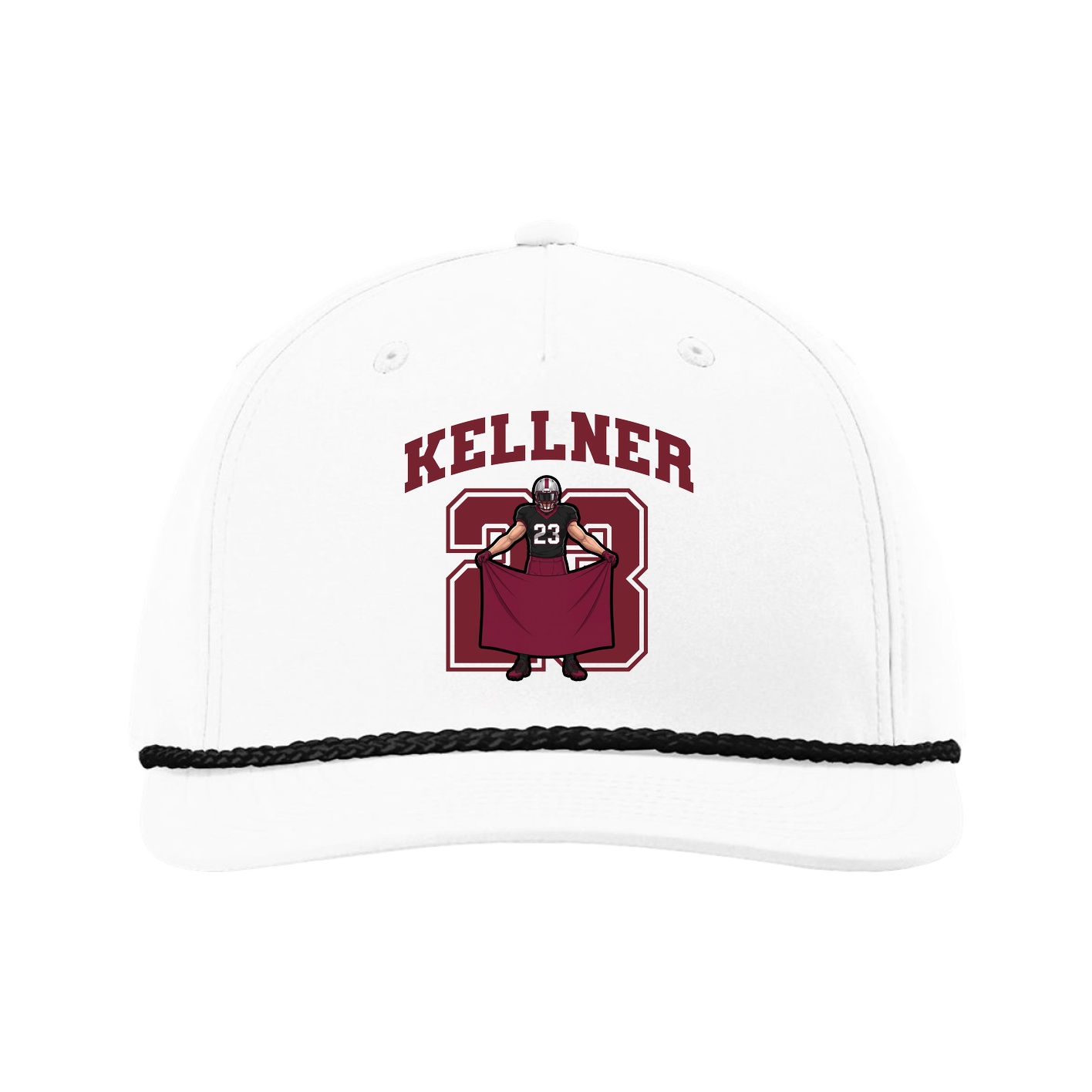 Five-Panel Classic Rope Cap — Number in White